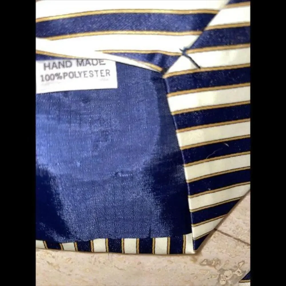 Rene Chagal MENS Blue yellow‎ striped polyester Tie